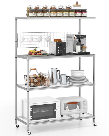 Giantex 4-Tier Microwave Stand, Microwave Cart with Adjustable Shelves