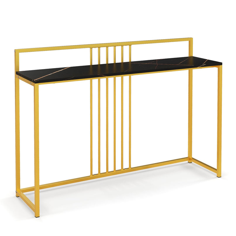 Giantex 47" Entryway Console Table - Narrow Hallway Table w/Sturdy Gold Metal Frame, Anti-Tipping Kits