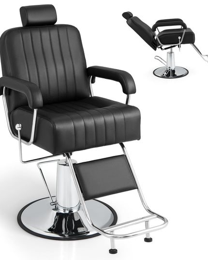 Fauteuil de barbier inclinable Giantex - Fauteuil de salon pour coiffeur