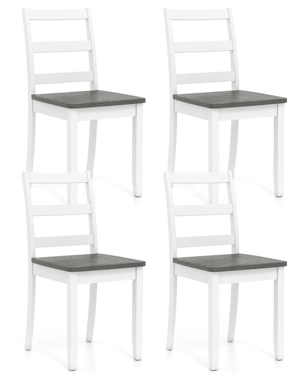 Giantex Wood Dining Chairs Set of 2/4 - Wooden Armless Kitchen Chairs with Solid Rubber Wood Legs