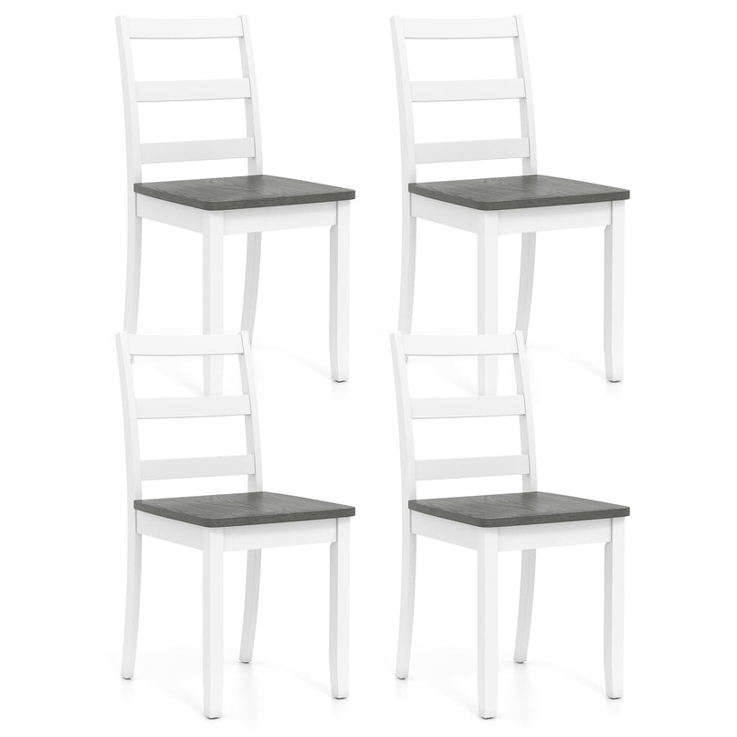 Giantex Wood Dining Chairs Set of 2/4 - Wooden Armless Kitchen Chairs with Solid Rubber Wood Legs
