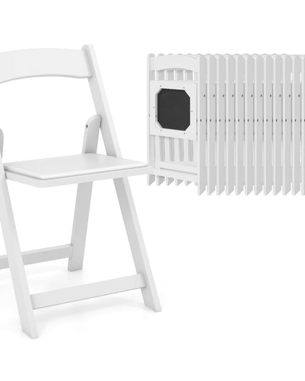 Giantex Folding Chairs, Wooden Dining Chairs Set, Padded Foldable Chairs w/Backrest