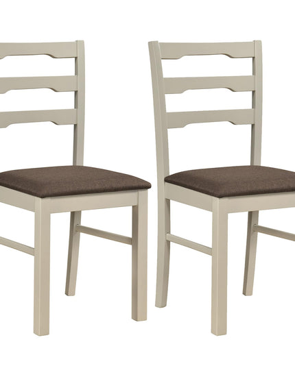 Giantex Wood Dining Chairs Set of 2/4 | Farmhouse Upholstered Kitchen Chairs with Ladder Back Design