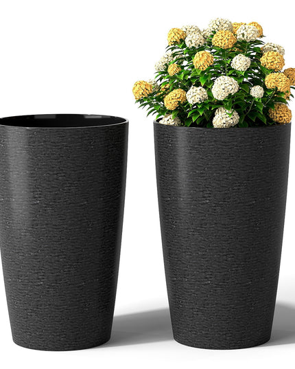 Giantex 21” Tall Plastic Planters Set of 2 for Front Porch Home Garden
