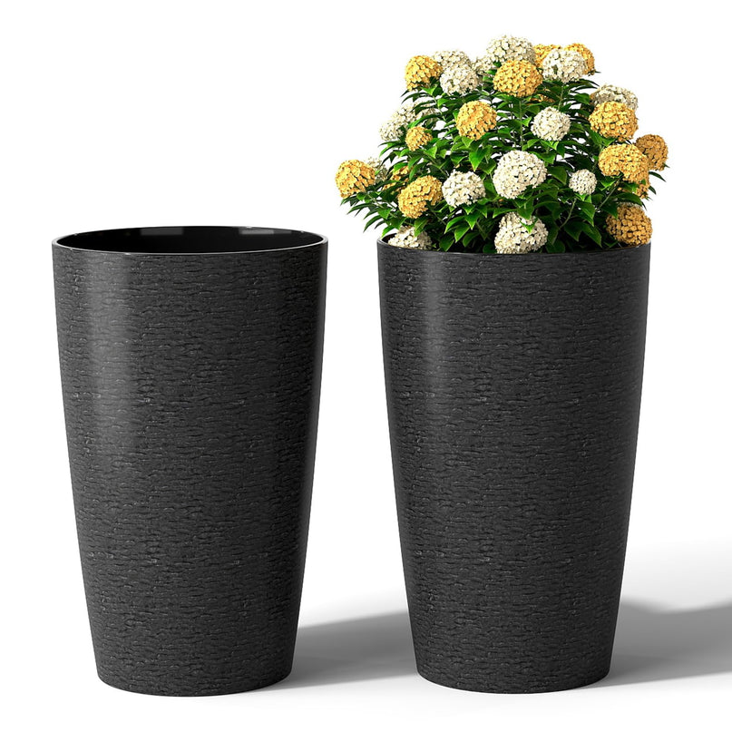 Giantex 21” Tall Plastic Planters Set of 2 for Front Porch Home Garden