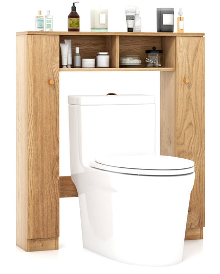 Giantex Over The Toilet Storage Cabinet, Double Door Freestanding Bathroom Organizer