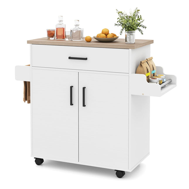 Îlot de cuisine roulant Giantex 41,5" de large avec rangement