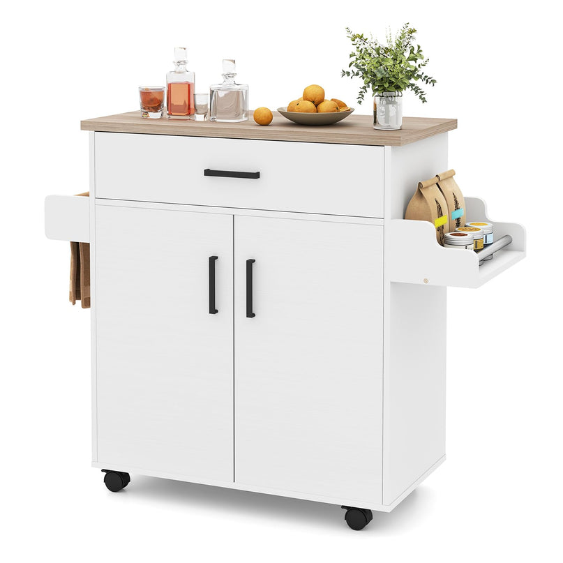 Îlot de cuisine roulant Giantex 41,5" de large avec rangement