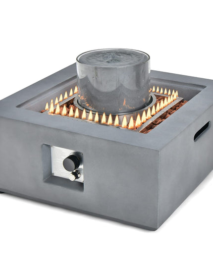 Giantex Fountain Fire Pit Table - 50,000 BTU Square Fire Table w/ Middle Fountain