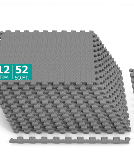 GIANTEX 12/24 PCS Interlocking Foam Tiles 52/104 SQ.FT EVA Foam Exercise Mats
