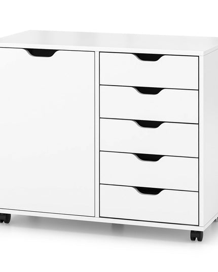 Giantex Lateral File Cabinet with Shelves - 5 Drawer Office Cabinet, White