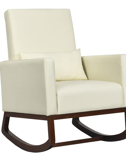 Giantex Upholstered Rocking Chair, Modern High Back Armchair
