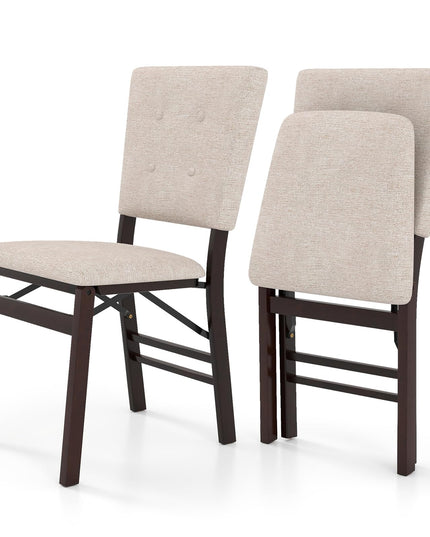Giantex Folding Dining Chairs Set of 2/4 Armless Kitchen Chair