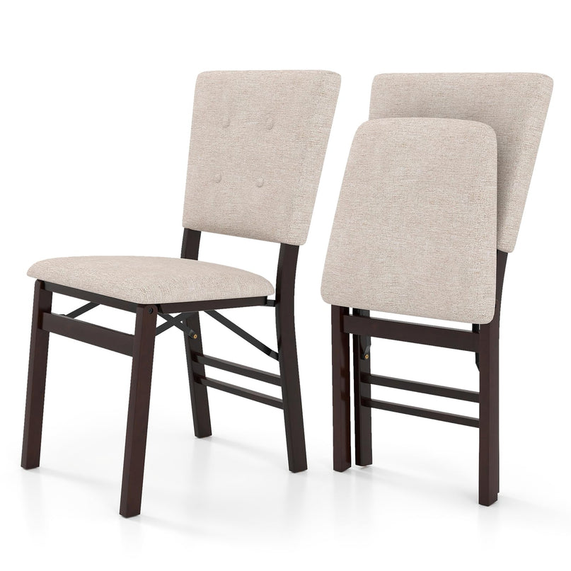 Giantex Folding Dining Chairs Set of 2/4 Armless Kitchen Chair