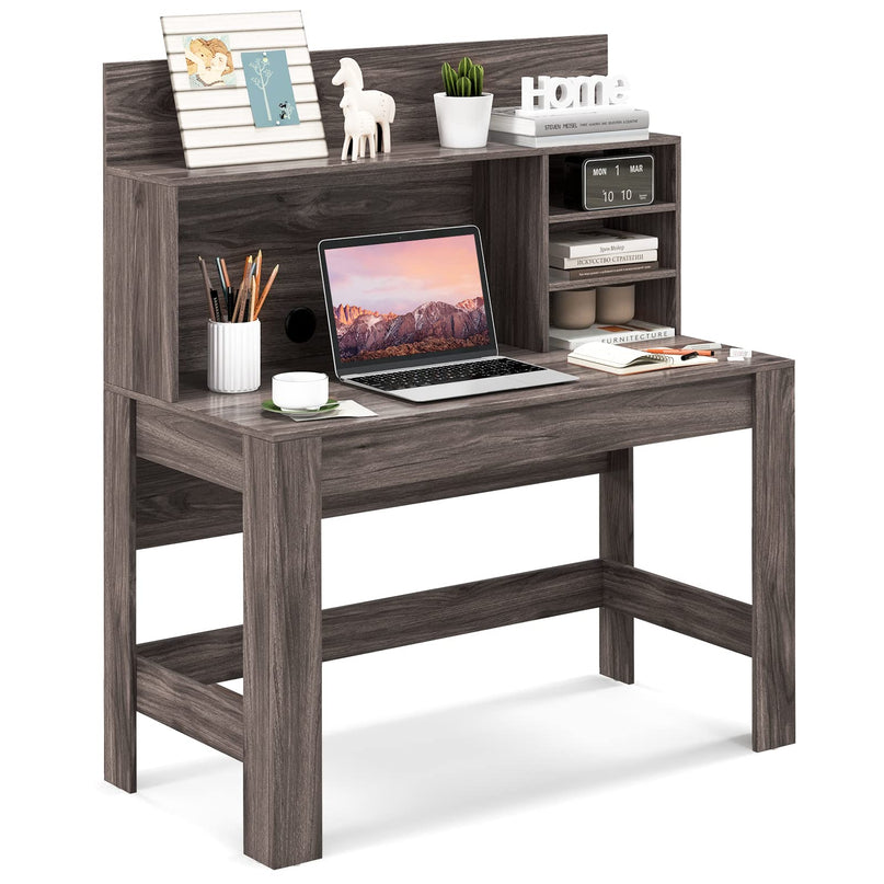 Giantex Computer Desk with Bookshelf