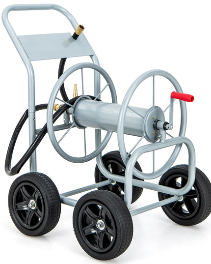 Dévidoir de tuyau d'arrosage Giantex - Chariot pour tuyau d'eau avec 4 roues et poignée antidérapante