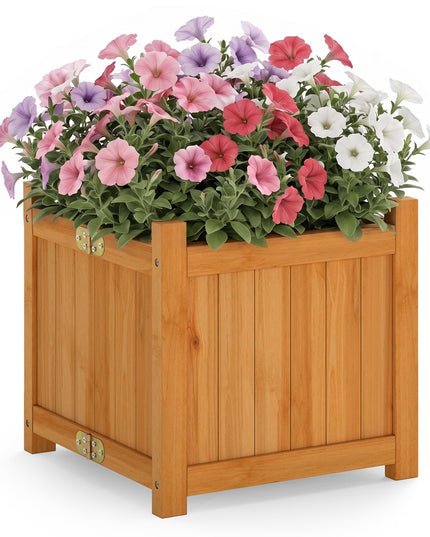 GIANTEX 15" Folding Wooden Planter Box with Removable Bottom
