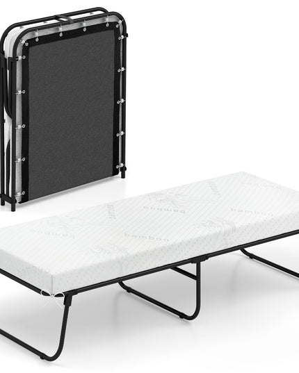 Giantex 75" x 31" Rollaway Guest Bed with Memory Foam & Heavy-Duty Metal Frame