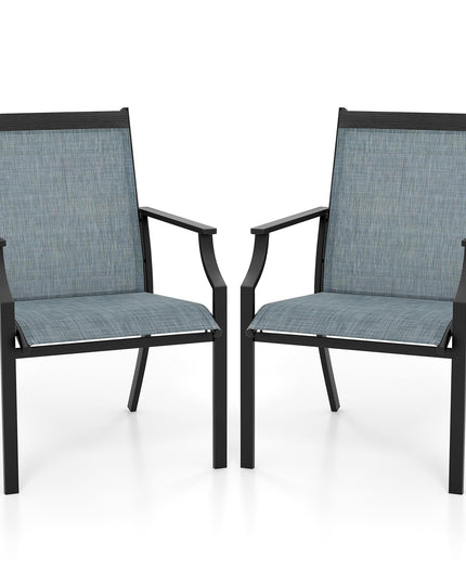 Giantex Patio Chairs Set of 2, All Weather Resistant Outdoor Chairs for Front Porch Lawn Garden Yard