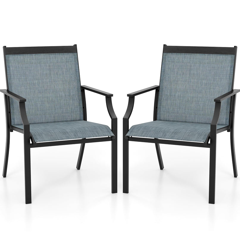 Giantex Patio Chairs Set of 2, All Weather Resistant Outdoor Chairs for Front Porch Lawn Garden Yard