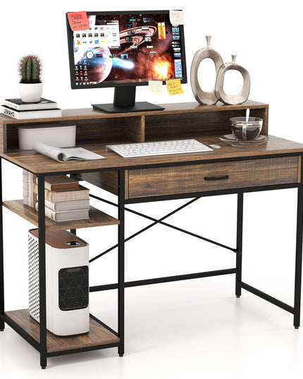 Giantex Computer Desk with Monitor Shelf