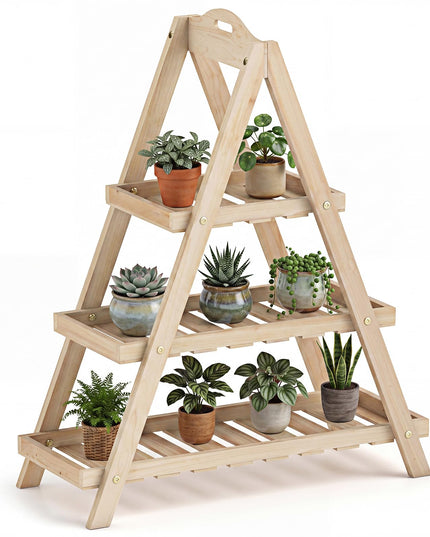 Giantex 3-Tier Plant Stand Indoor w/ Slatted Shelves