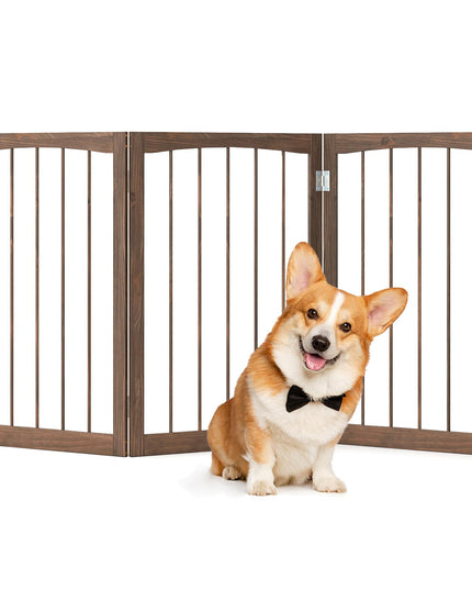 Giantex 63" W x 30" H Foldable 3-Panel Freestanding Dog Gate for Small Medium Dogs