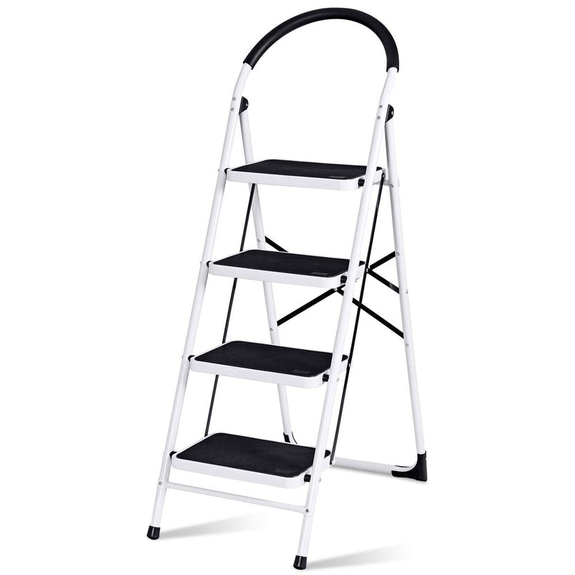 Giantex 4 Step Ladder Folding Step Stool with Anti-Slip Pedal Platform Metal Frame