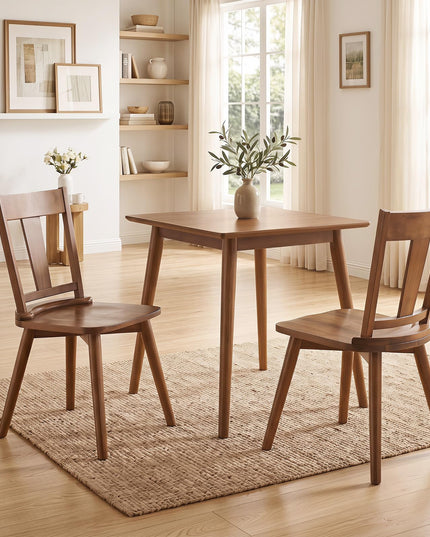 GIANTEX Solid Wood Dining Chairs Set of 2/4 w/Hollowed Backrest