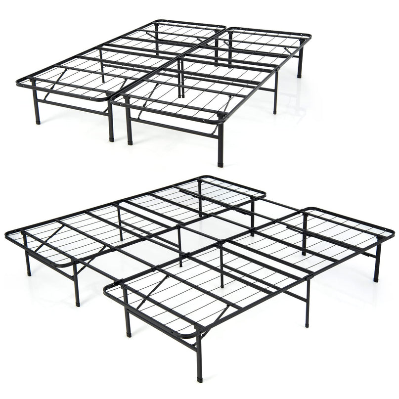Giantex Folding Bed Frame Steel Platform Bed Twin/Full Size Portable Bed
