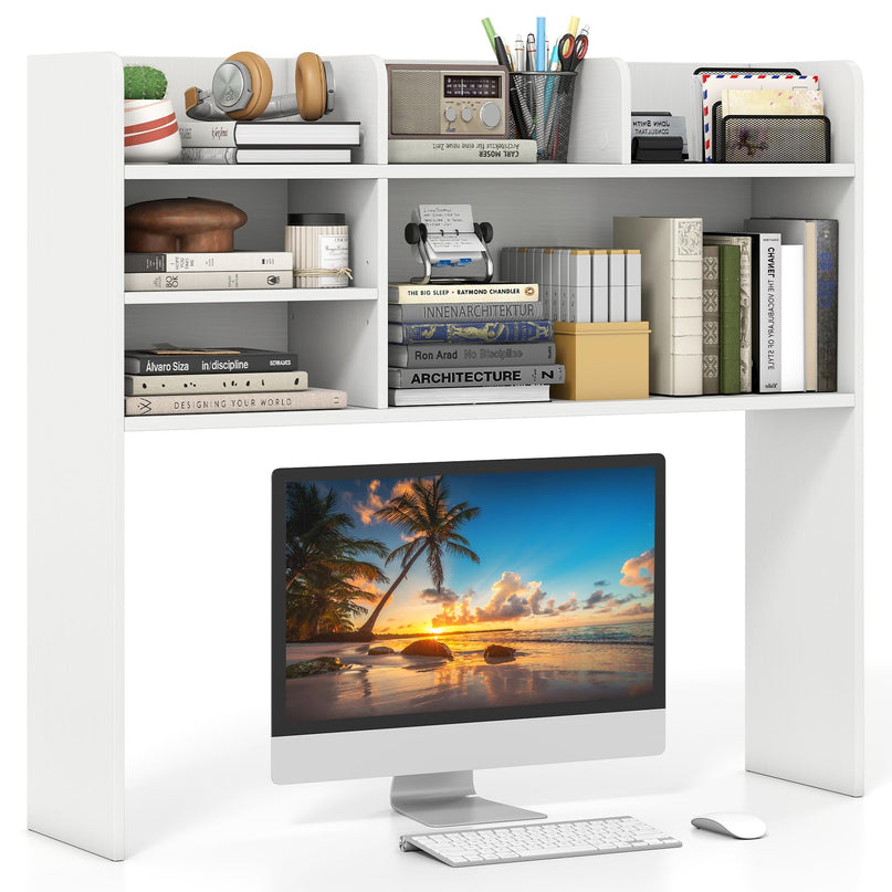 Giantex Desktop Bookshelf 37" Desk Hutch Dorm for Computer Up to 32 Inch