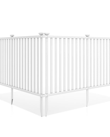 Giantex White Picket Fence - 2 Panels, 80''W x 37.5''H Decorative Outdoor Garden Fence