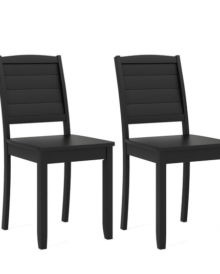 Giantex Wood Dining Chairs Set of 2/4, Modern Kitchen Chairs w/Rubber Wood Legs, Curved Backrest, Farmhouse Diner Chairs