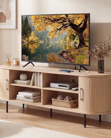 Giantex Mid Century Curved Fluted TV Stand for TVs up to 60"