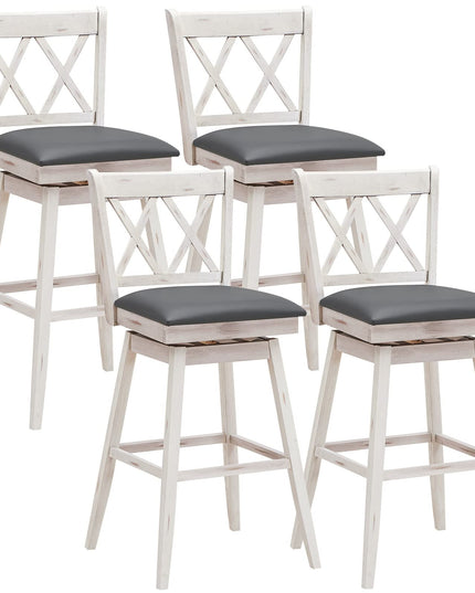 Giantex Bar Stool with Foot Rest Upholstered Cushion & Ergonomic Backrest