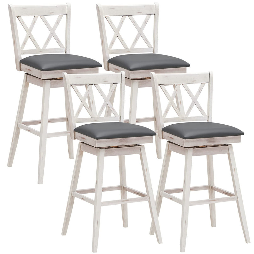 Giantex Bar Stool with Foot Rest Upholstered Cushion & Ergonomic Backrest