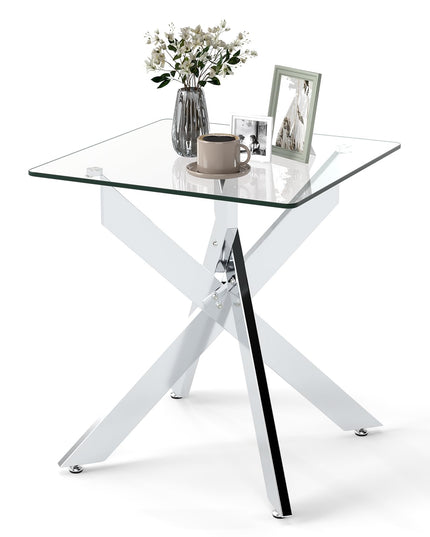 Giantex Table d'appoint carrée en verre pour canapé（1/2）