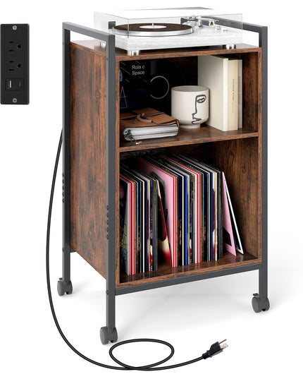 Giantex Record Player Stand with Charging Station