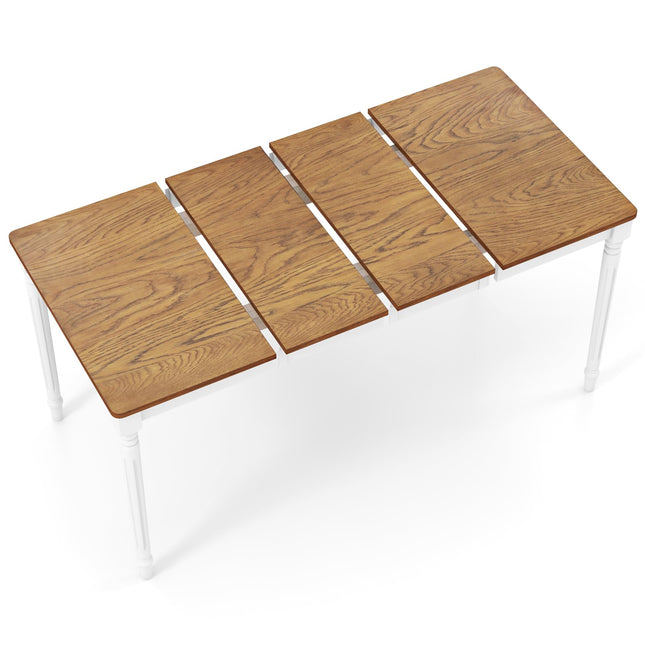 Giantex Table à Manger Extensible pour 4 à 8 Personnes, Grande Table de Cuisine Pliante avec Pieds en Bois d'Hévéa, Capacité de 100 kg