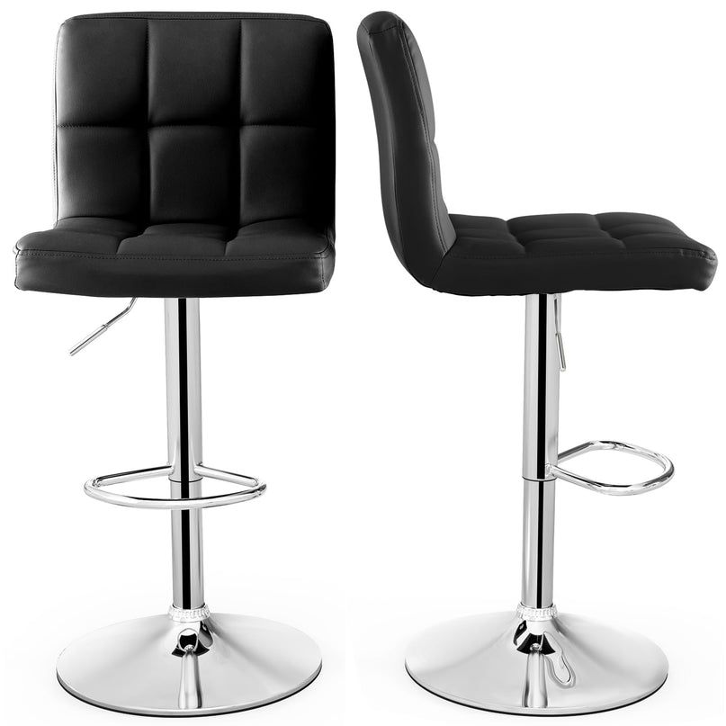 Giantex Bar Stool, Modern Swivel Adjustable Armless Barstools, Square Counter Height PU Leather Bar Stools