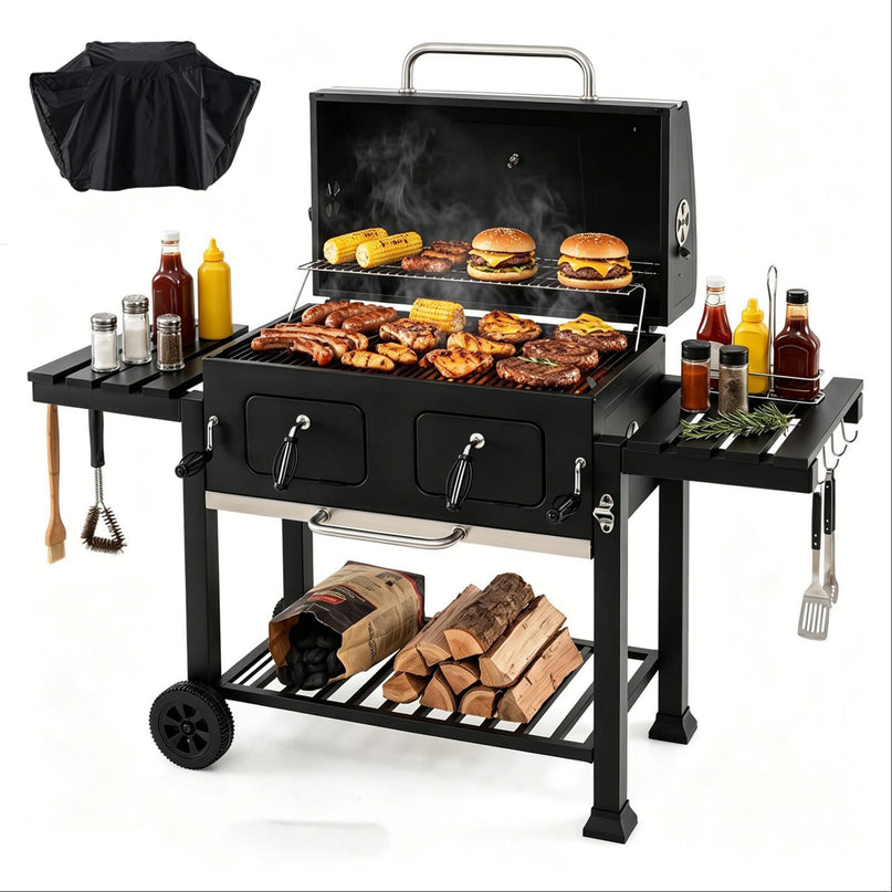 Giantex 752 sq.in Extra-Large BBQ Grill with Wheels