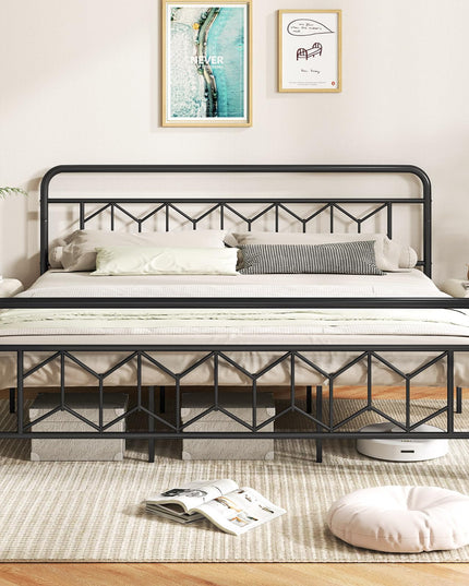 Giantex Metal Twin Bed Frames with Victorian Style Headboard & Footboard, Heavy Duty Slats Support Mattress Foundation