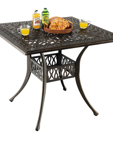 Giantex Patio Dining Table, Cast Aluminum Outdoor Table for 4 Persons