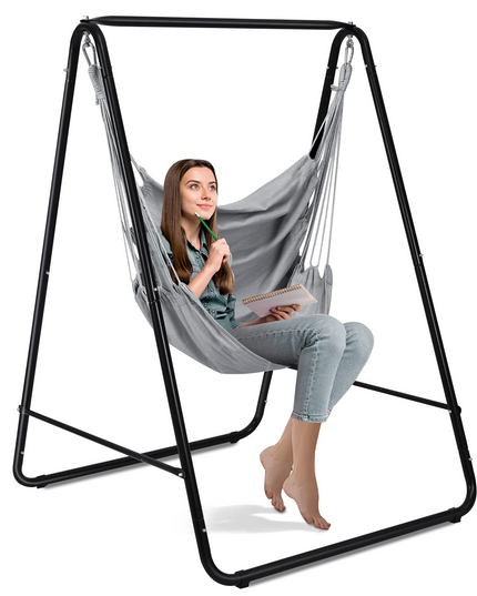 Heavy-Duty Powder-Coated Steel Stand with Hanging Swing Chair