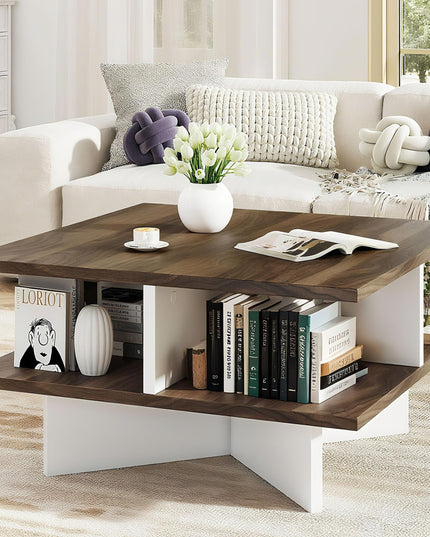 Giantex Square Coffee Table with Storage for Living Room