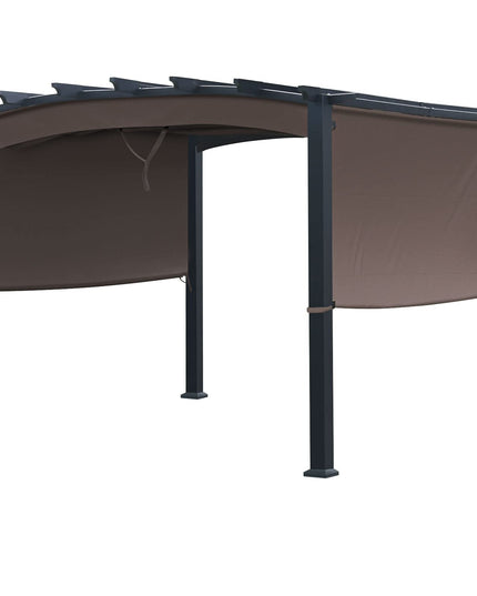 Outdoor Retractable Pergola 10' x 10', Metal Patio Gazebo Pergola