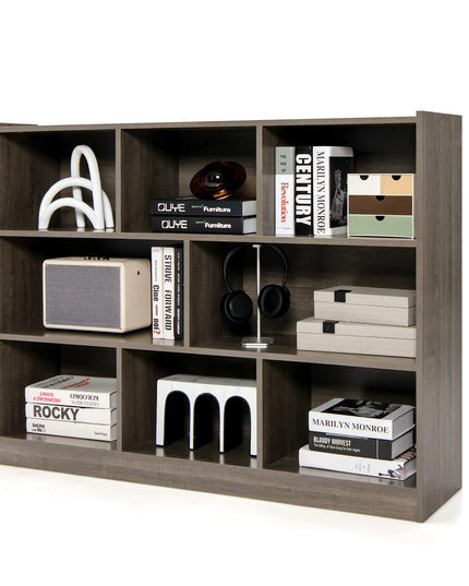 8 Cube Bookcase, Freestanding 3-Tier Open Bookshelf - Giantex