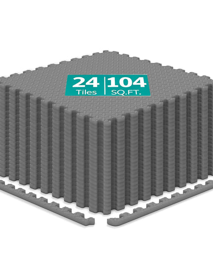 GIANTEX 12/24 PCS Interlocking Foam Tiles 52/104 SQ.FT EVA Foam Exercise Mats