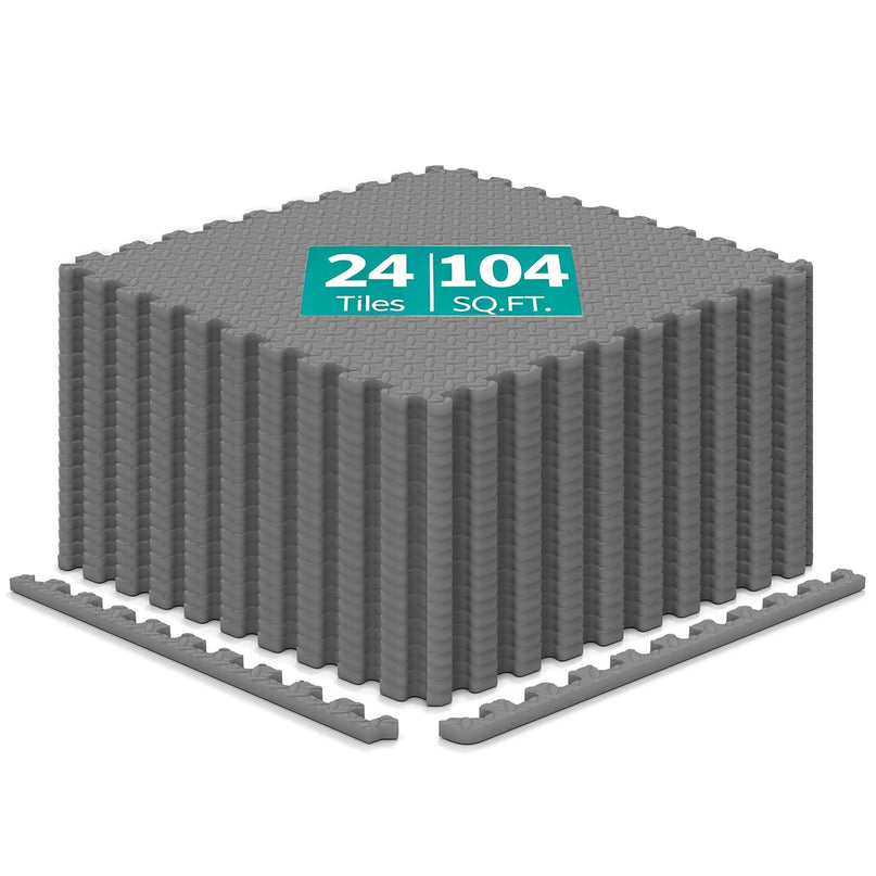 GIANTEX 12/24 PCS Interlocking Foam Tiles 52/104 SQ.FT EVA Foam Exercise Mats
