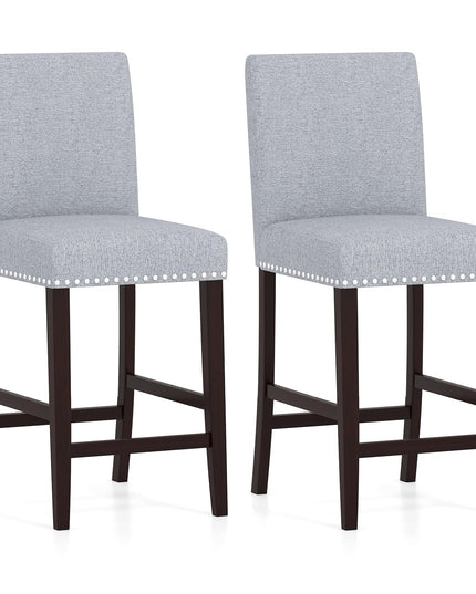 Giantex Modern Bar Stools Set of 2/4 26" Upholstered Counter Height Bar Stools
